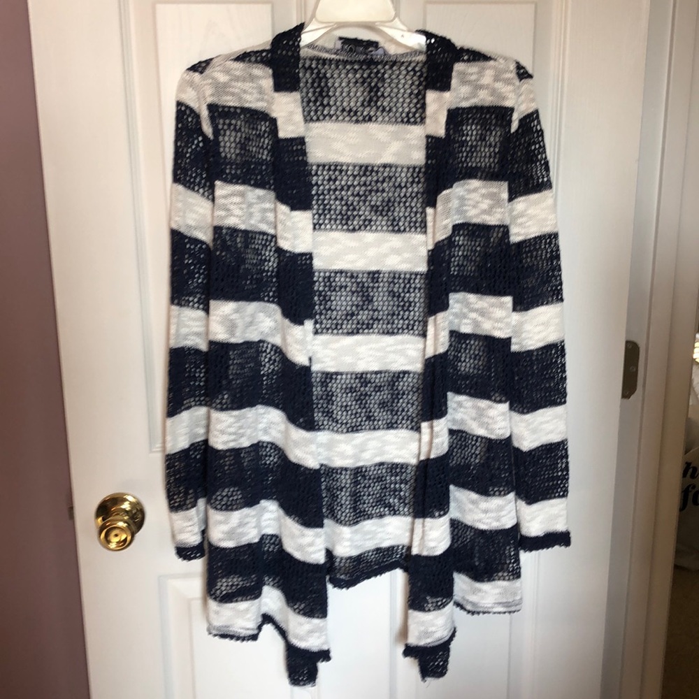 Sweater, navy and white